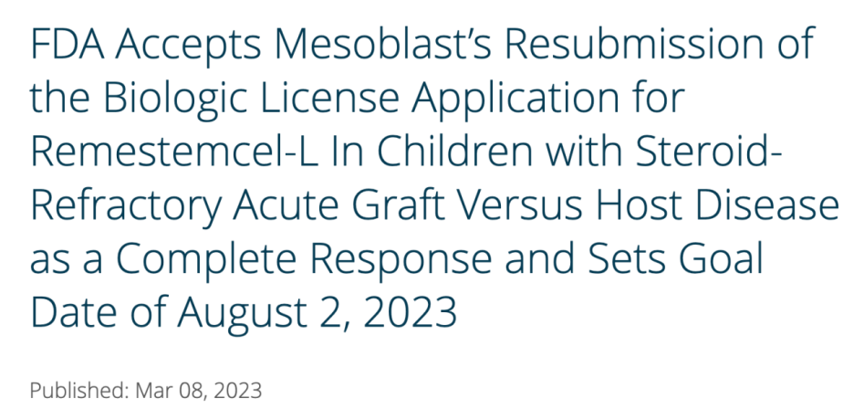 全球首個(gè)！間充質(zhì)干細(xì)胞療法上市申請獲 FDA 受理